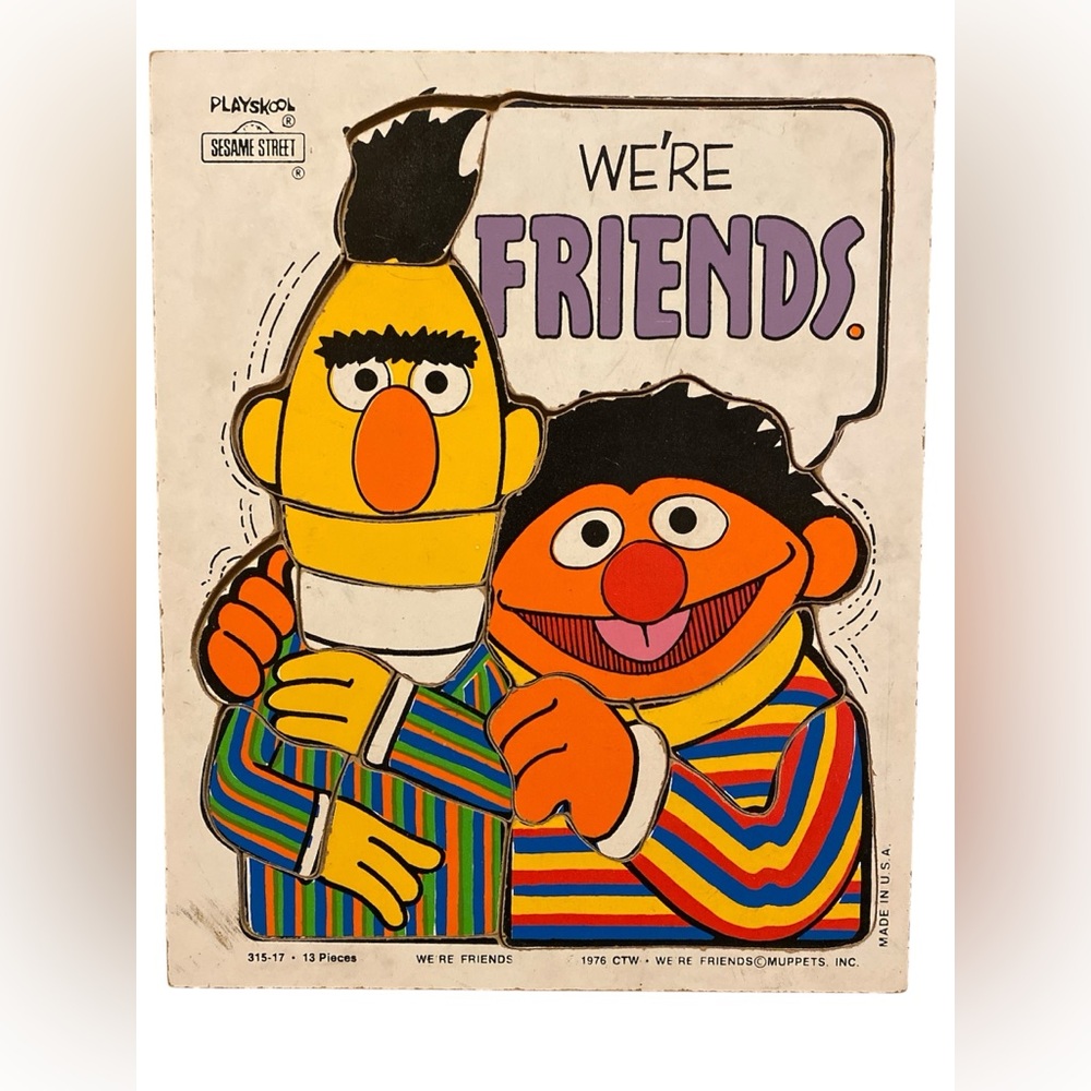 1976 Playskool Sesame Street We’re Friends 13 piece puzzle